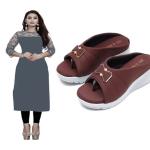 Kurti & ledies Heel Sandal ( combo )