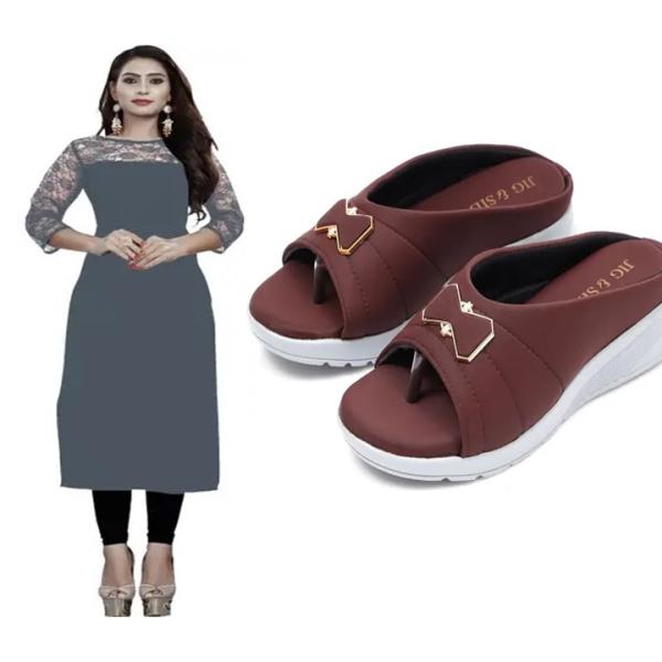 Kurti & ledies Heel Sandal ( combo )