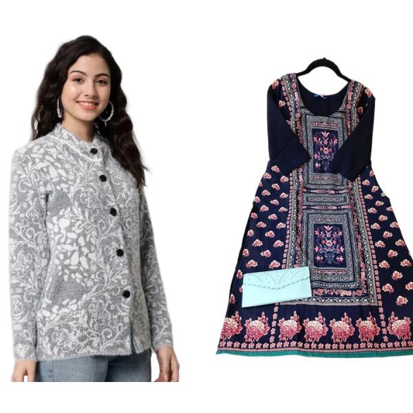 Women's Hoodie and Kurti Combo