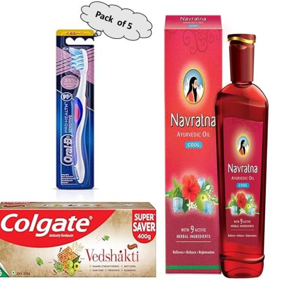 Toothpaste, Brush & Hair Oil Combo