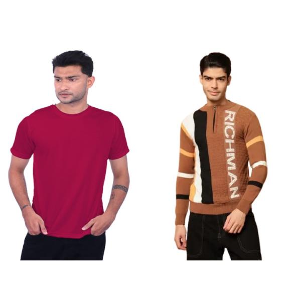 Men's Sweater t-Shirt Combo