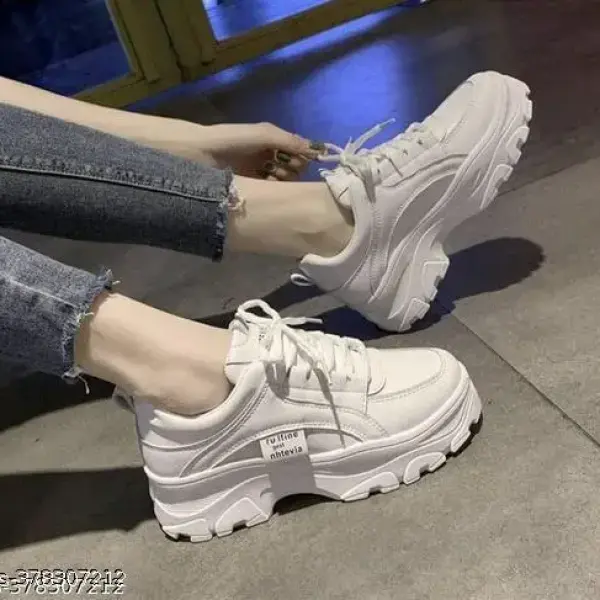 trending girls shoes casual and sport full white