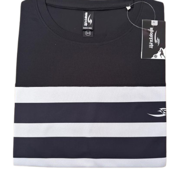 SPORTZFIT   ROUND NECK  T SHIRT COMBO Black and Yellow