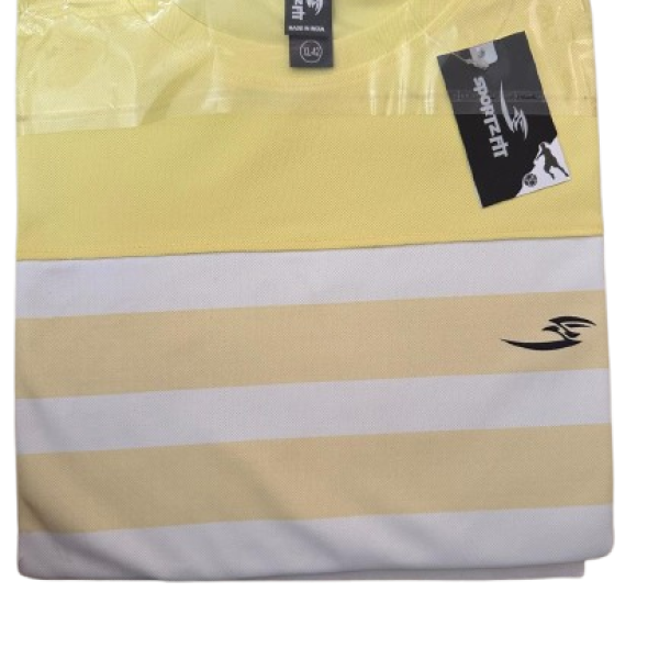 SPORTZFIT   ROUND NECK  T SHIRT COMBO Black and Yellow