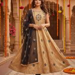 GOLDEN  ANARKALI SET