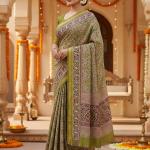 Women's Art Silk Green Saree