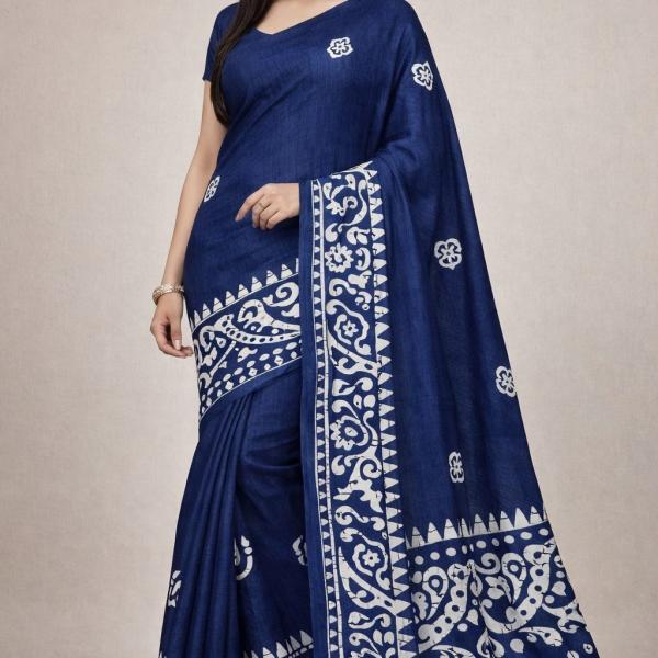 Women's Cotton Saree With Unstitched Blouse Piece