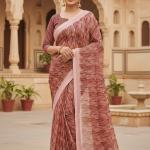 Georgette Printed Sarees for Women with Blouse Piece