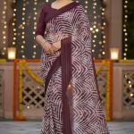 Georgette Printed Sarees for Women with Blouse Piece