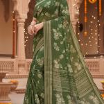 Georgette Printed Sarees for Women with Blouse Piece