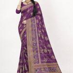 Georgette Printed Sarees for Women with Blouse Piece