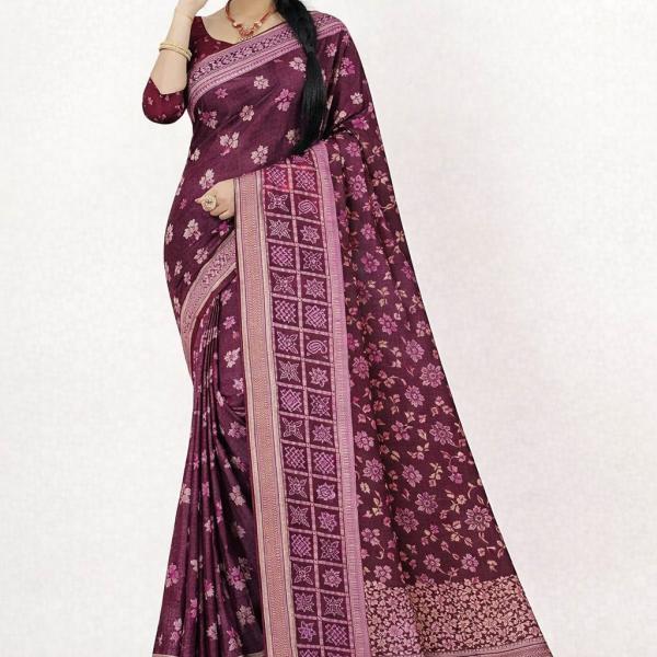 Georgette Printed Sarees for Women with Blouse Piece