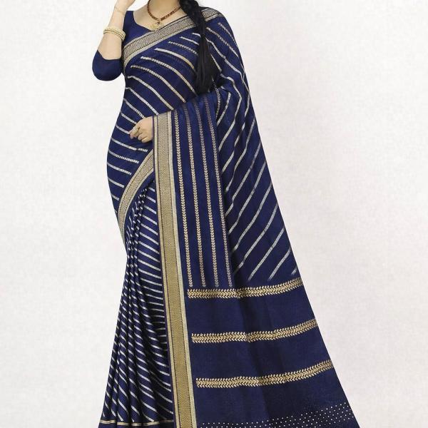 Georgette Printed Sarees for Women with Blouse Piece