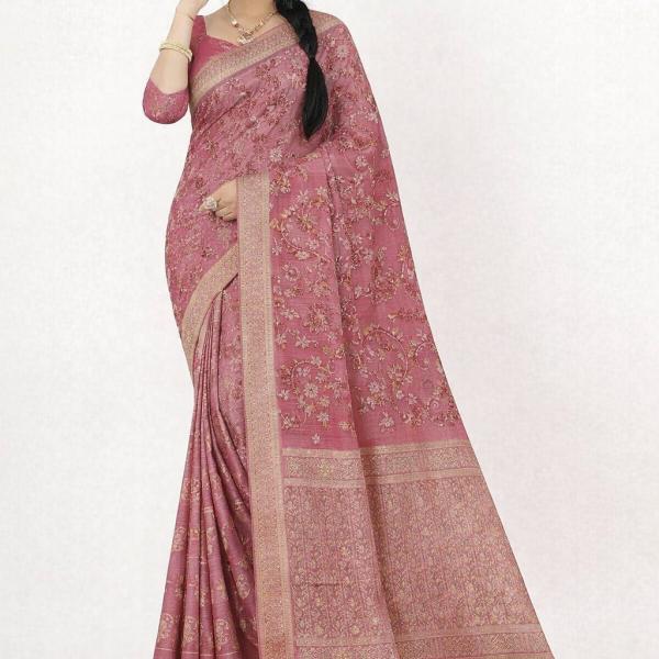 Georgette Printed Sarees for Women with Blouse Piece