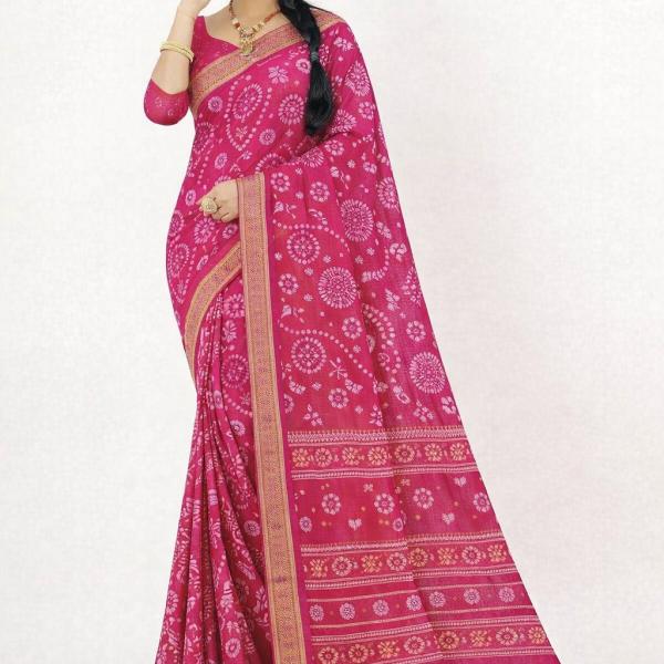 Georgette Printed Sarees for Women with Blouse Piece