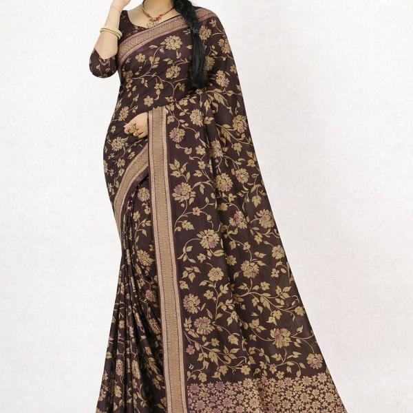 Georgette Printed Sarees for Women with Blouse Piece