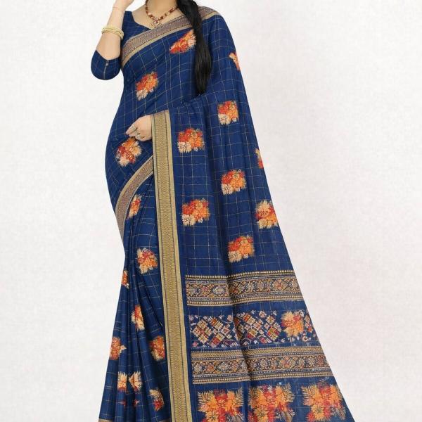 Georgette Printed Sarees for Women with Blouse Piece