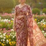 Georgette Printed Sarees for Women with Blouse Piece