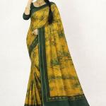 Georgette Printed Sarees for Women with Blouse Piece