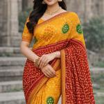 Georgette Printed Sarees for Women with Blouse Piece(MULTICOLOUR)