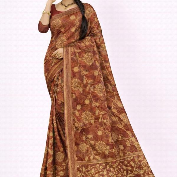 Georgette Printed Sarees for Women with Blouse Piece