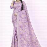Georgette Printed Sarees for Women with Blouse Piece