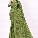 Georgette Printed Sarees for Women with Blouse Piece