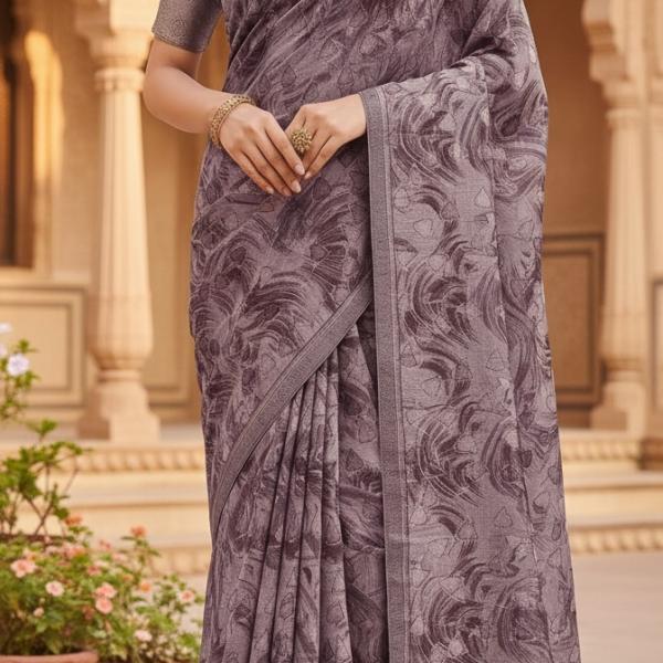 Georgette Printed Sarees for Women with Blouse Piece