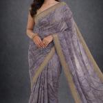 Georgette Printed Sarees for Women with Blouse Piece