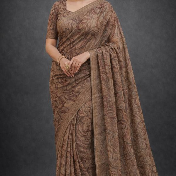 Georgette Printed Sarees for Women with Blouse Piece