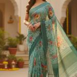 Georgette Printed Sarees for Women with Blouse Piece