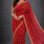 Georgette Printed Sarees for Women with Blouse Piece