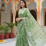 Georgette Printed Sarees for Women with Blouse Piece