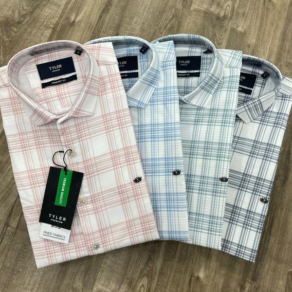 Premium Men's Stylish Check Shirt-Regular Fit  single pice