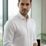 Slim Fit Striped Lining Cotton Full Sleeve Casual Shirts for Men