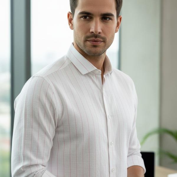 Slim Fit Striped Lining Cotton Full Sleeve Casual Shirts for Men