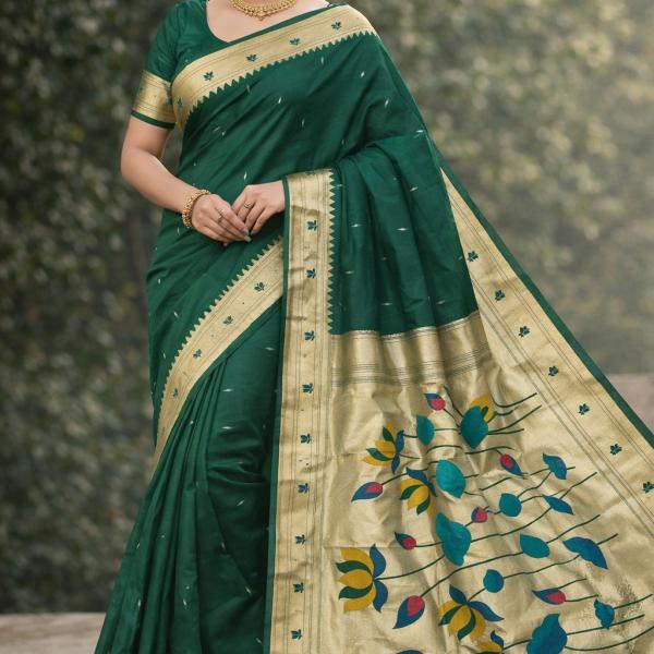 women Lotus Paithani Style Saree