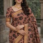 Georgette Printed Sarees for Women with Blouse Piece