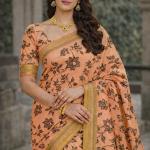 Georgette Printed Sarees for Women with Blouse Piece