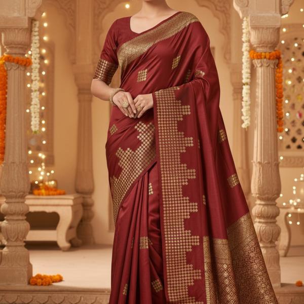 Women's Banarasi Saree Pure Kanjivaram Silk Saree Soft