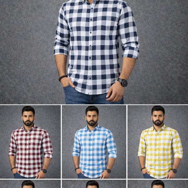 Premium Men's Stylish Check Shirt-Regular Fit