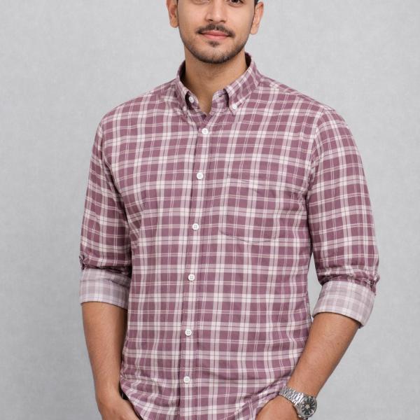 Premium Men's Stylish Check Shirt-Regular Fit