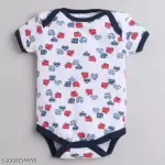 100% Cotton Baby Bodysuit Short Sleeve Half Romper Pack of 3