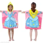 Poncho Towel for Kids, Beach Towel with Hoodie, 60x60cm Travel Towel for 1-7 Years Girls and Boys, Soft Microfiber Sleeved Poncho (Dream Princes)
