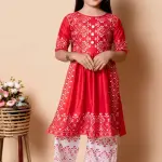 Girls plazo & Dresses Red