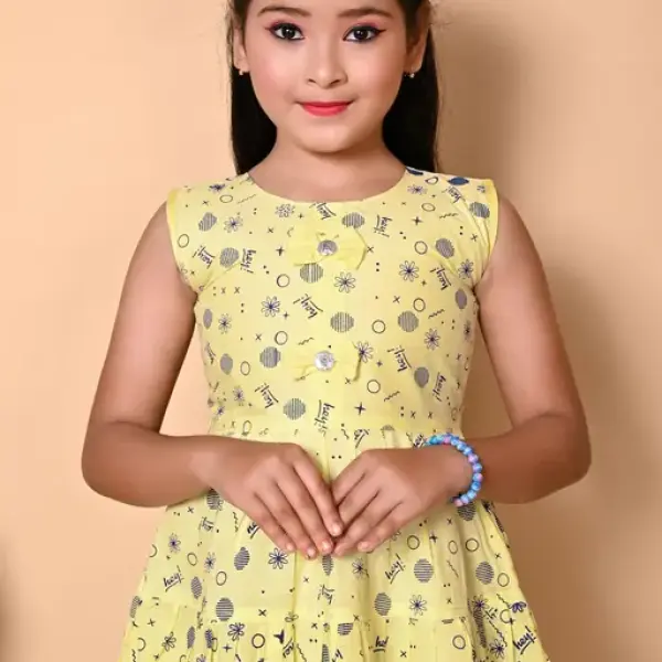 Girls Frock Dress Yellow