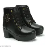 Boot Degine Style Casual Outdoor High Heel Ankle For Women black