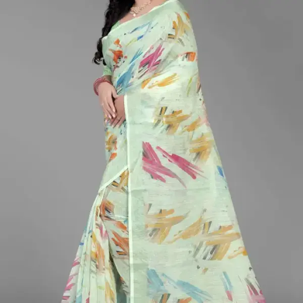 Premium Linen Cotton Stylish Saree